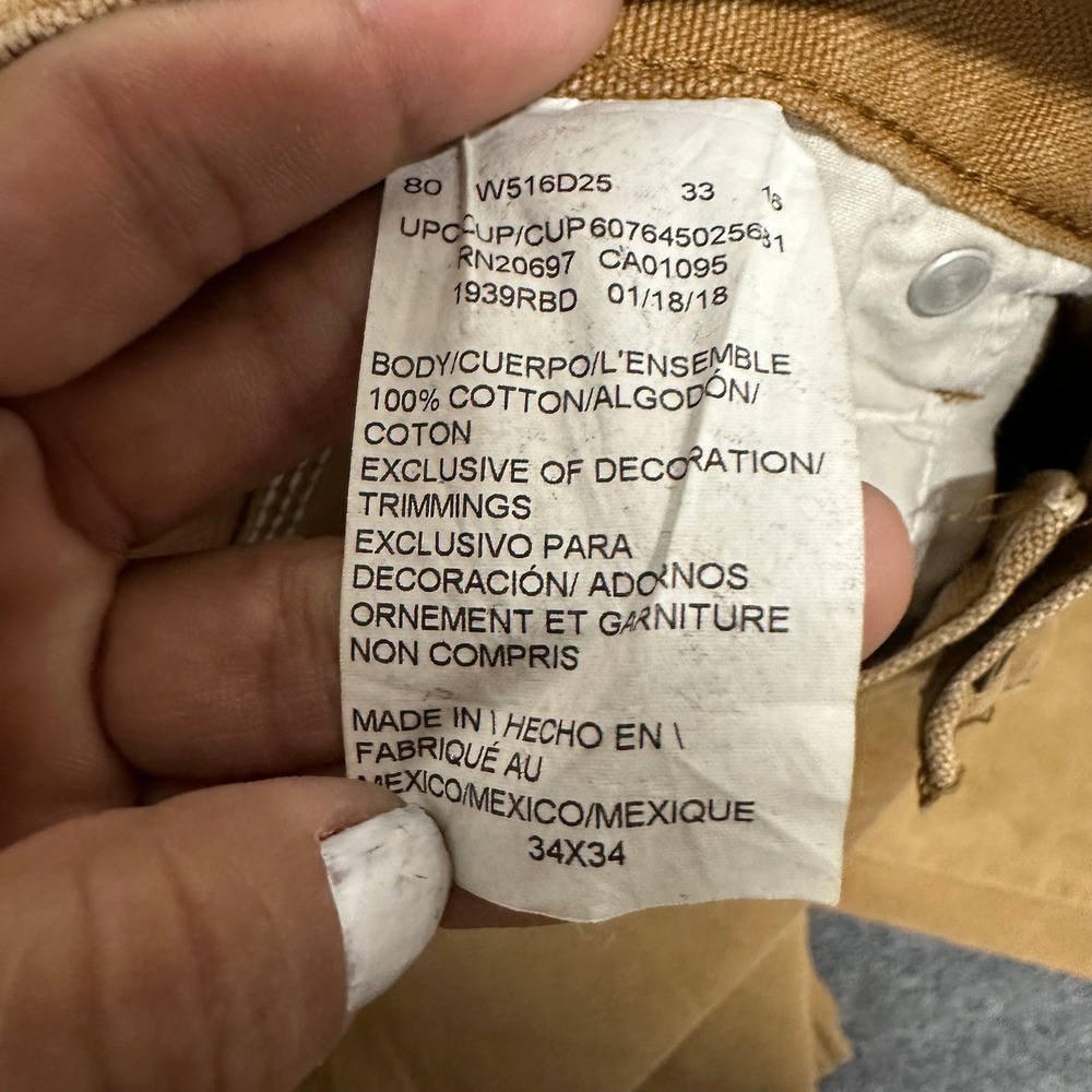Dickies Carpenter Pants Mens Size 34x34 Brown Duck Canvas Relaxed Workwear - Picture 8 of 9